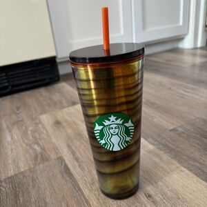 Starbucks Halloween 2020 Night Stripe Gold Tumbler Venti 24oz (TARGET EXCLUSIVE)